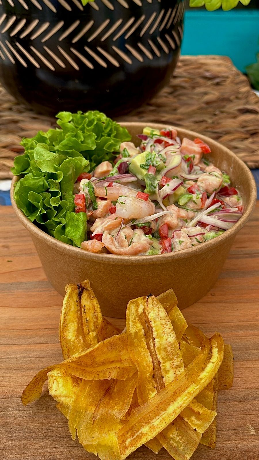 Ceviche de salmón y camarón